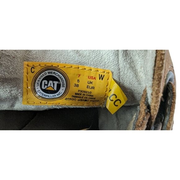 Caterpillar Cheyenne Tawny Leather casual Tan Ankle Boots Size 7 - Picture 11 of 13